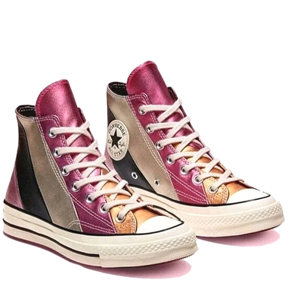 CONVERSE Leather Chuck 70 Metallic Rainbow High Top Sneakers NWT